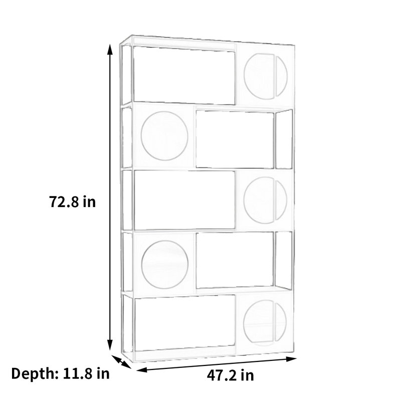 Jopling, (5 tablettes) H 72,8 po x l 47,2 po x P 11,8 po