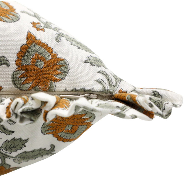 Housse de coussin en coton Floral, Carré, H 18 po x l 18 po
