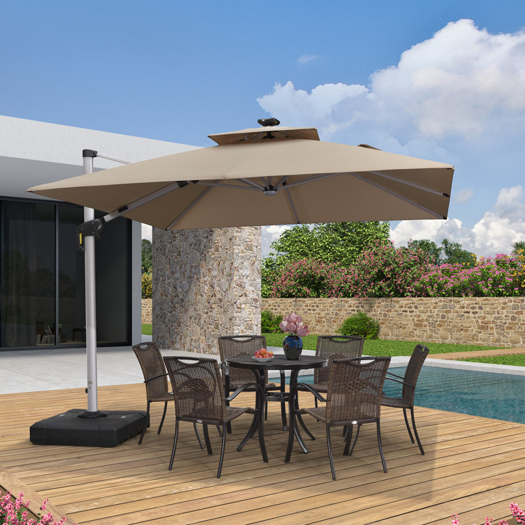 Dermott 10' x 10' Square Cantilever Umbrella (must purchase base separately)