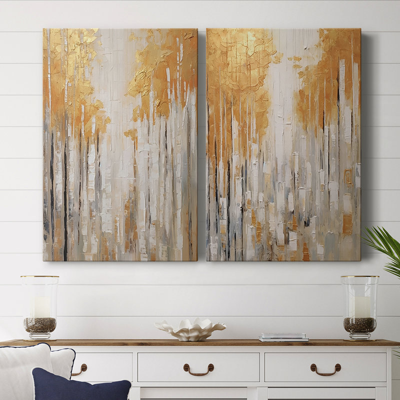 ABSTRACT Series CMXLII - Toile tendue avec châssis de qualité supérieure - Prêt à être accroché, 60" H x 80" W