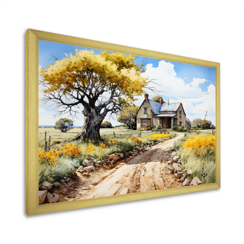 «Farmhouse Country Elegance II», reproduction sur toile, Encadrement doré, H 34 po x l 44 po x P 1,5 po
