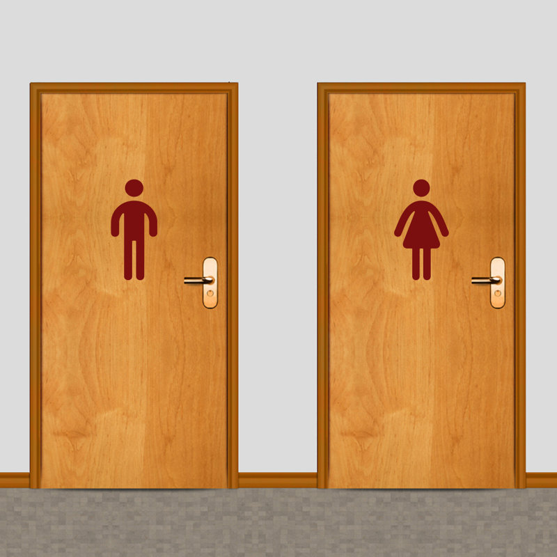 Décalcomanie murale toilettes pour hommes et femmes, Canneberge