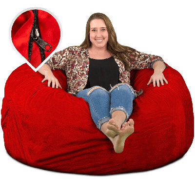  | 5 ft Bean Bag Chair Replacement Cover Only | Removable Washable | Cover Only