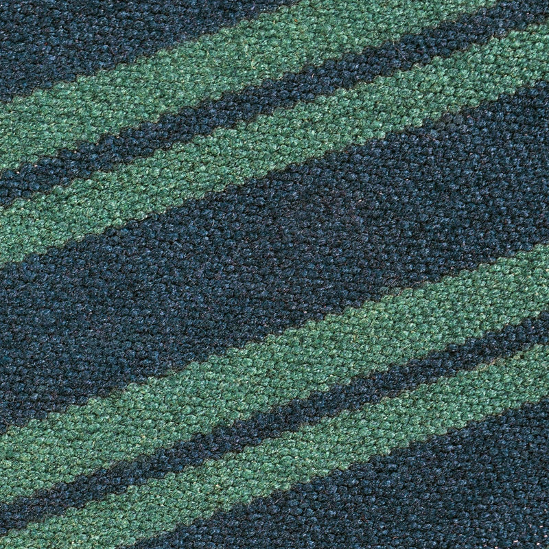Palma 2x3 Hand Woven Performance Stripe Green Fabric Rug, Rectangle 2' x 3'