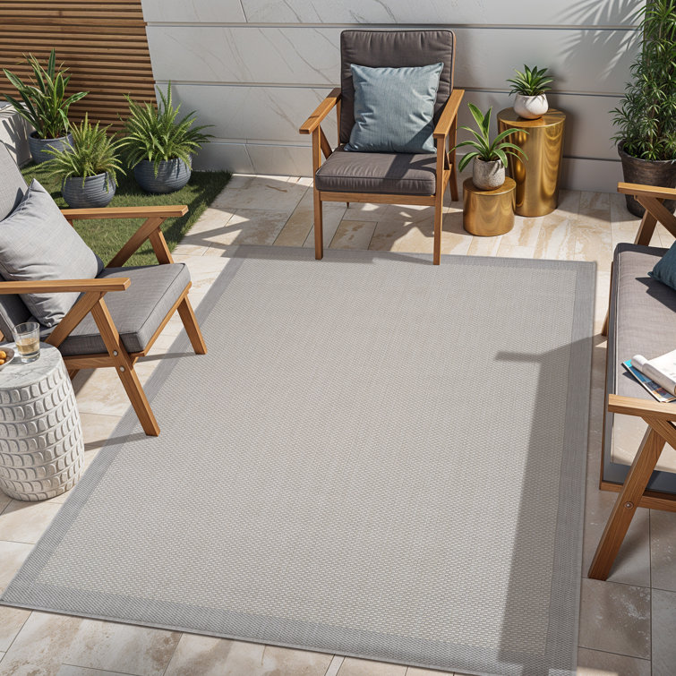 Foland Indoor & Outdoor Boho Rug Grey/Ivory