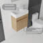 Meuble-lavabo flottant avec lavabo, porte à fermeture en douceur, lavabo en céramique, contreplaqué-419098190
