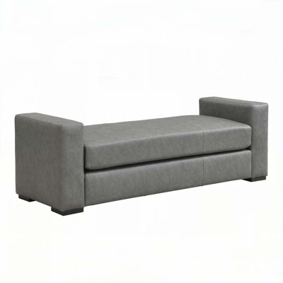 Faux Leather Bench with armrest by Latitude Run
