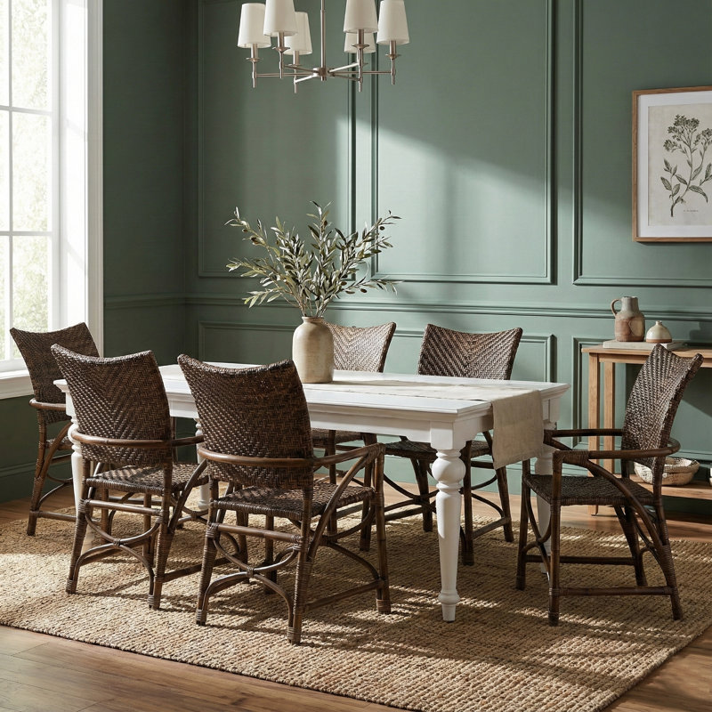 Idiaquez Mahogany Rectangular Dining Table , 29.92" H x 94.5" L x 39.37" W, White