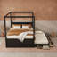 Lit plateforme à baldaquin en bois avec lit gigogne simple et 3 tiroirs de rangement-134000338-134000340