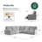 Majida 124"W Oversized Modular Wall-Hugging Power Reclining Sectional Sofa With One Reclining Seat-943482756-943482755