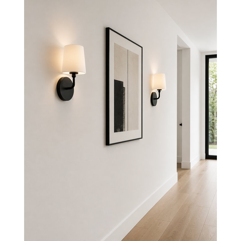 Steel Armed Sconce, Black