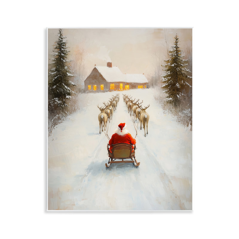 Santa's Visit Sleigh Ride Wall Plaque, design by Arlington Prints