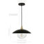 Luminaire suspendu en forme de dôme à 1 lumière Morine-810226759-927182836