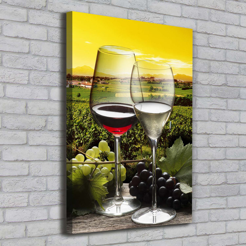 Wine And Grapes - Wrapped Canvas Print