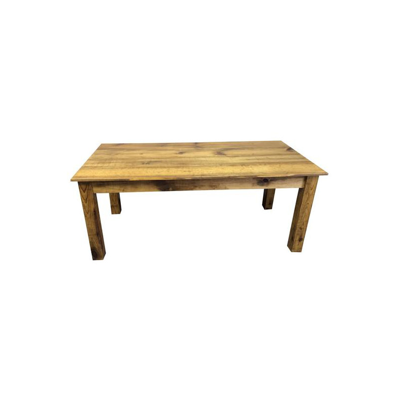 Table de salle à manger Rizzo, Bois de grange, H 30 po x L 54 po x l 54 po