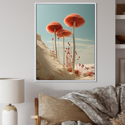 «Red Mushroom Serenity By The Beach», reproduction sur toile