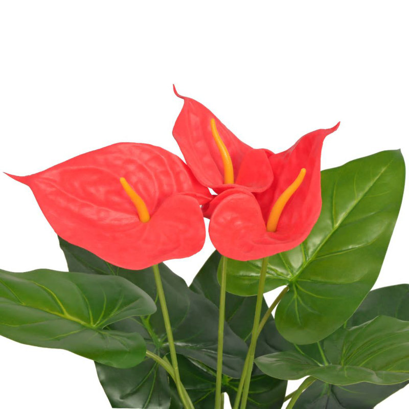 Faux Anthurium Plant in Pot, 45cm H