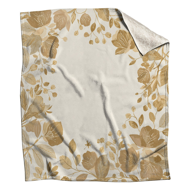 Couvertures florales dorées, 60in W x 80in H
