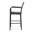 Tabourets gris d'extérieur modernes (2) - Structure en métal, fabrication solide-595807045
