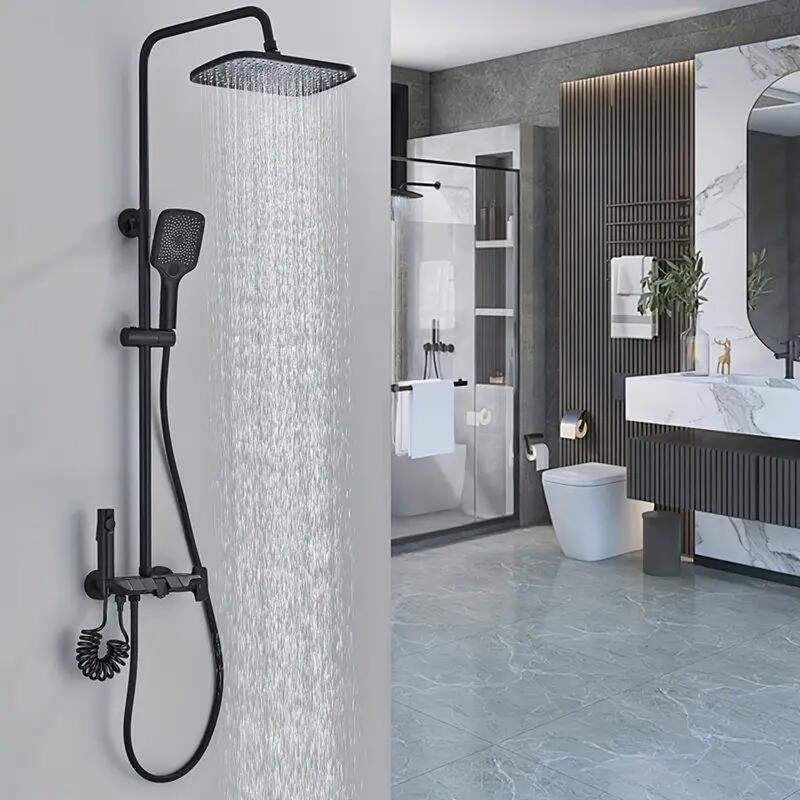 Système de douche complet à pression équilibrée (température et volume) avec valve brute