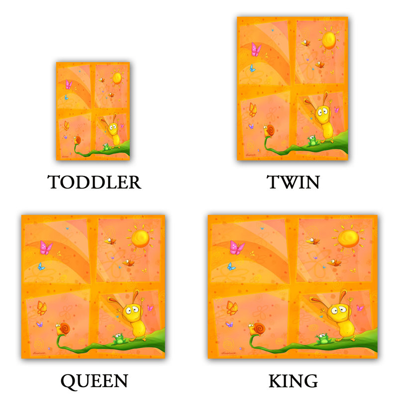  Housses de couette en microfibre Tooshtoosh Happy BaOrange, Simple