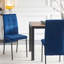 2 pièces, chaises de salle à manger en velours bleu foncé à dossier haut, nordique avec pieds noirs, assise de siège ergonomique et confortable