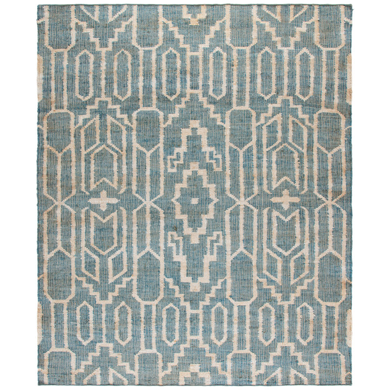 Natural Fiber Flat Weave Jute Southwestern Rug, Rectangle 8' x 10'