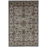 Magnolia Wool Oriental Area Rug in Beige/Brown