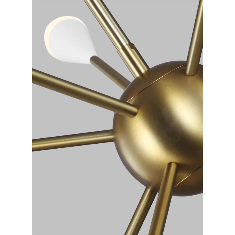 Addley 10 - Light Dimmable Sputnik Sphere Chandelier, Burnished Brass