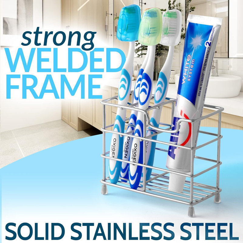 Zulay Kitchen Toothpaste And Toothbrush Holder