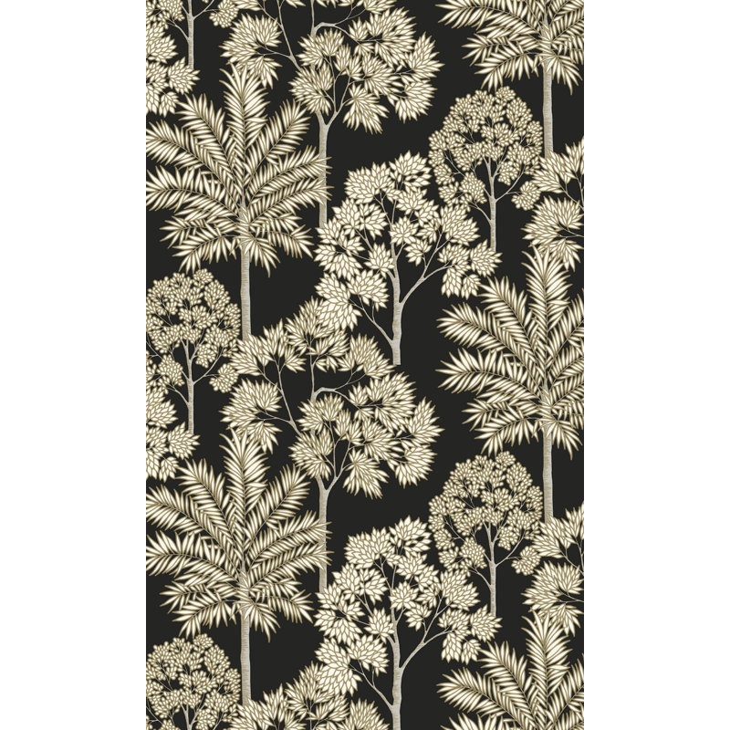 Rouleau de papier peint tropical L 33 pi x l 21 po Somara Palm Forest, Noir