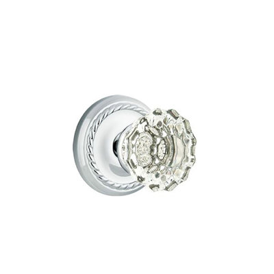 Ensemble de boutons d'intimité Emtek avec rosette en corde et bouton en verre Astoria