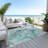 Machine Washable Indoor/Outdoor Cinead ACN1681 Teal Rug-104403473