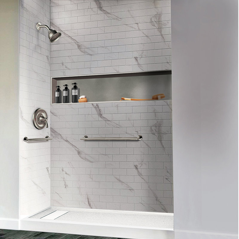 Stainless Steel Shower Caddy, 14" H x 3.75" W x 58.5" D