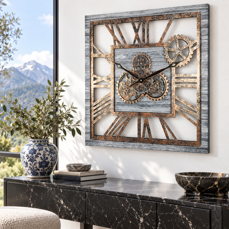 Solid Wood Wall Clock, Silver