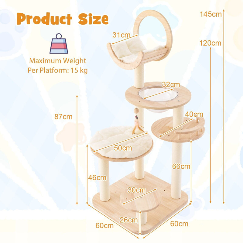 Girona 57.38cm H Cat Tree