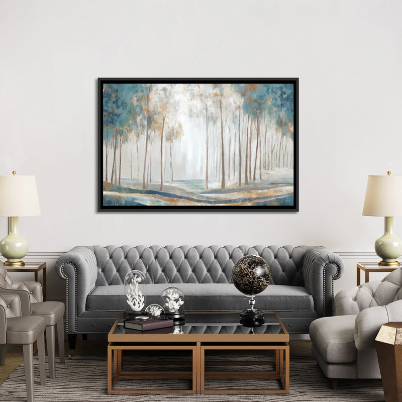 «White Rays» par Eva Watts, reproduction d'art sur toile tendue, H 40 po x l 60 po x 1,5 po, Toile avec cadre noir