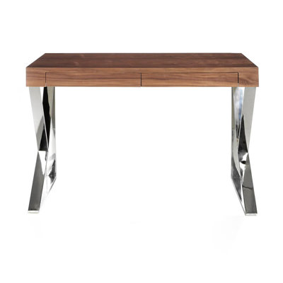 chrome-plated steel desk