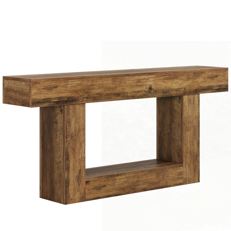 Minimalist Sofa Table Behind Couch For Entryway, Hallway, Living Room, Home Office, Brown, Brown