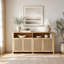 Buffet Mid-Century en rotin de style Mid-Century-133702660