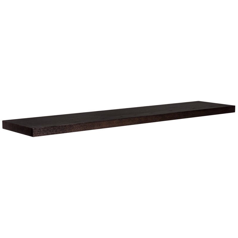 Tablette flottante en bois blanc Funkley, H 1,97 po x l 74,81 po x P 10,24 po, Espresso foncé
