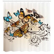 Waterproof 3D Butterfly Feather Butterfly Shower Curtain With Hooks  Colorful 180x240 Polyester Cloth Bathroom Decoration Screen From Kong09,  $16.6