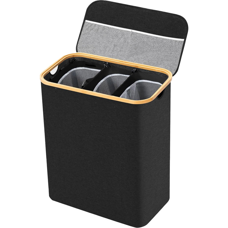 Bhargava Laundry Hamper with Handles, Black