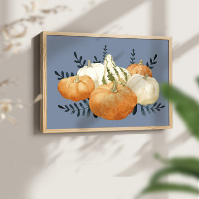 Automne orange et blues II - reproduction encadrée - réversible