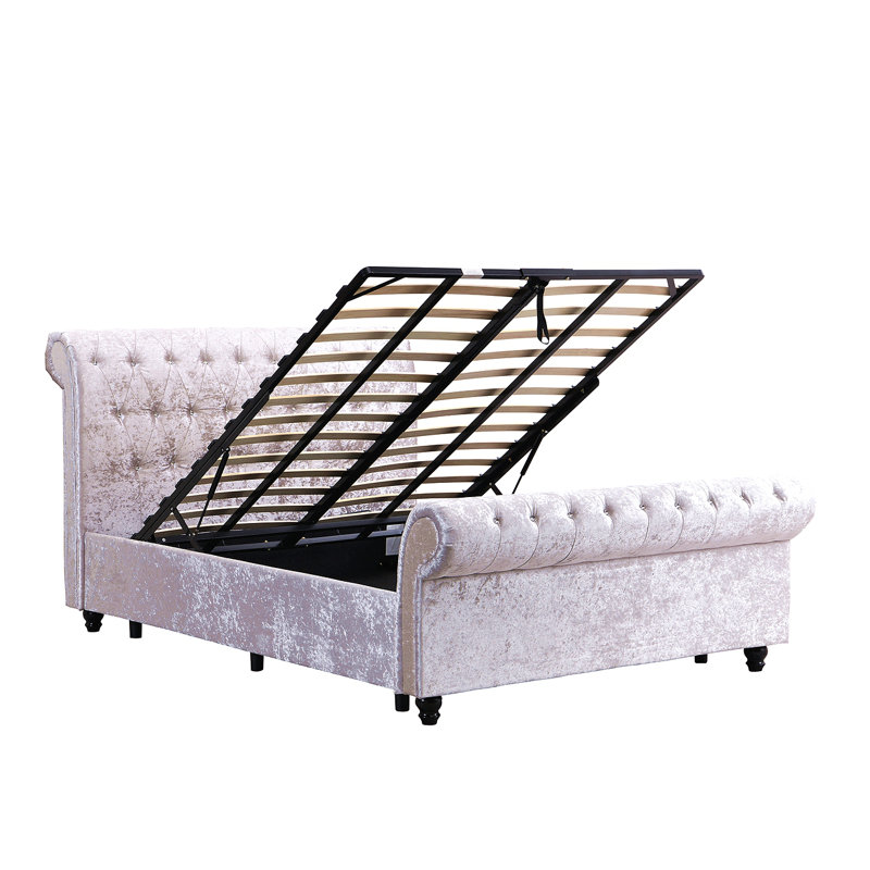 Grand lit de rangement tapissier Hartfried