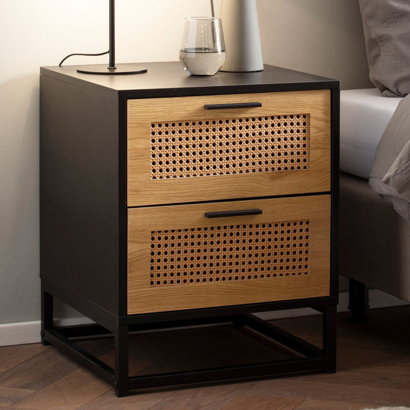 Alevras 45cm W Metal Bedside Table