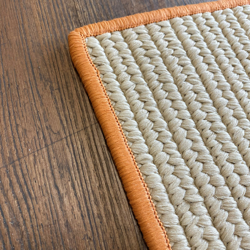 Tapis beige/orange tressé Naes, Rectangle 7 pi x 9 pi