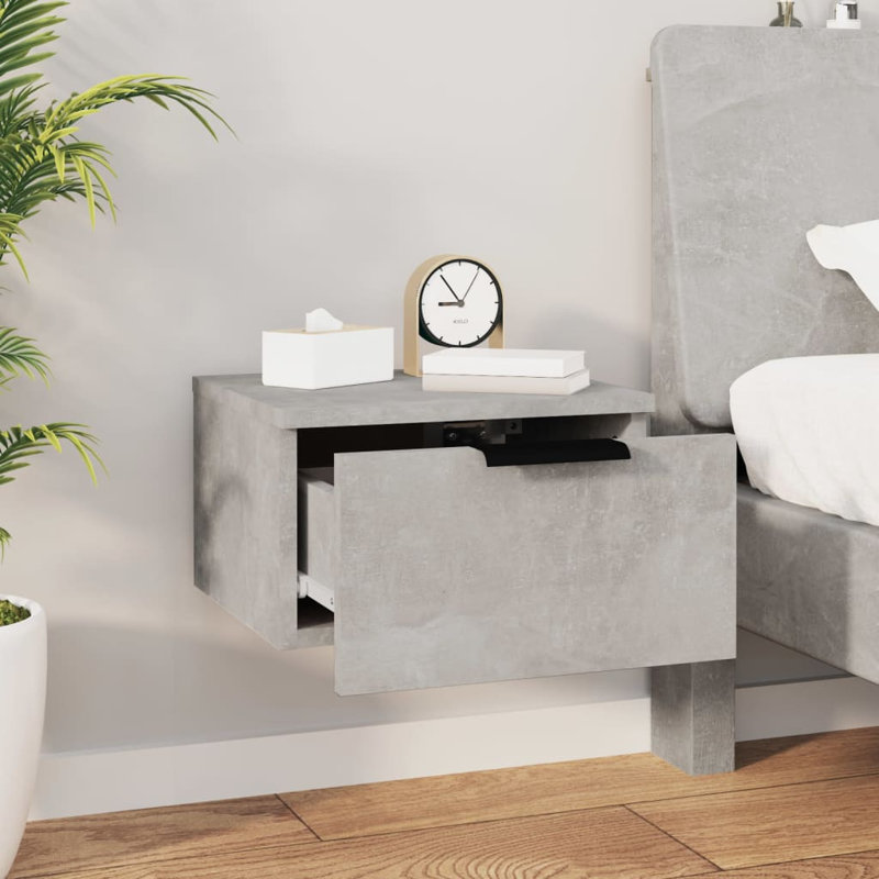 Jurnei 34cm W Manufactured Wood Bedside Table, Grey