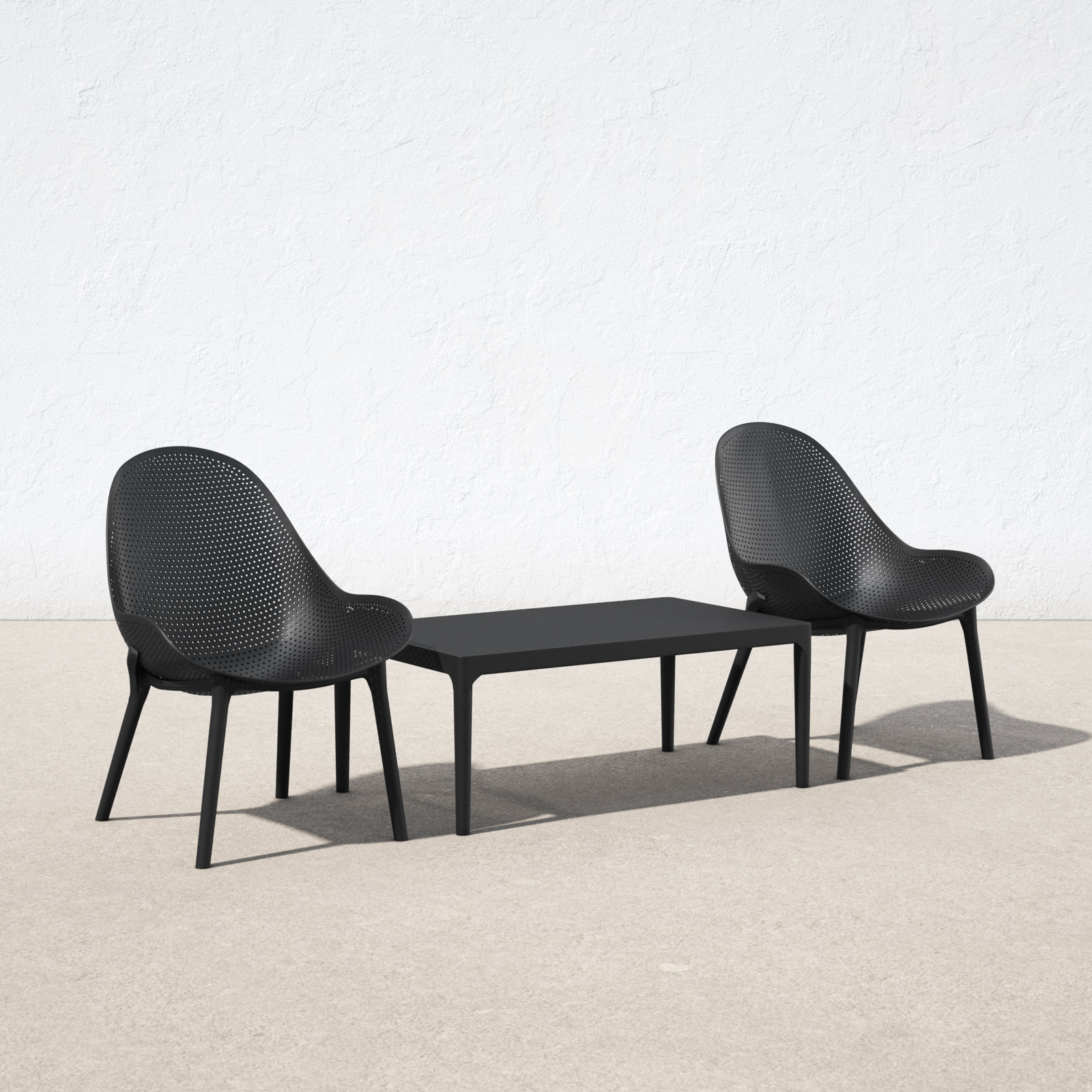 Farrah 2 - Person Patio Conversation Set, Black
