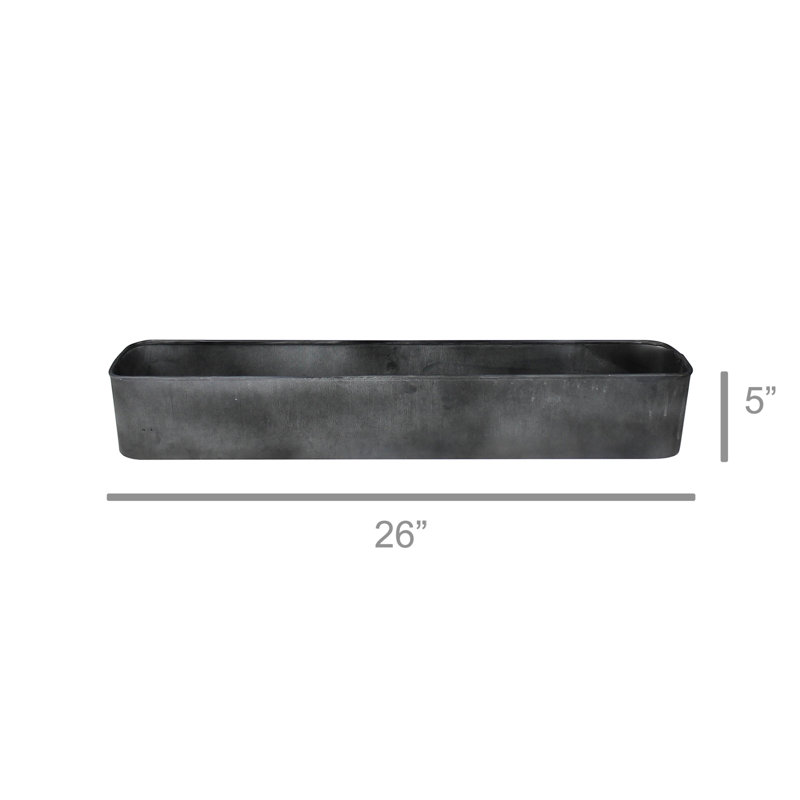 Rafferty Metal Planter Box, 5" H x 26" W x 4.5" D